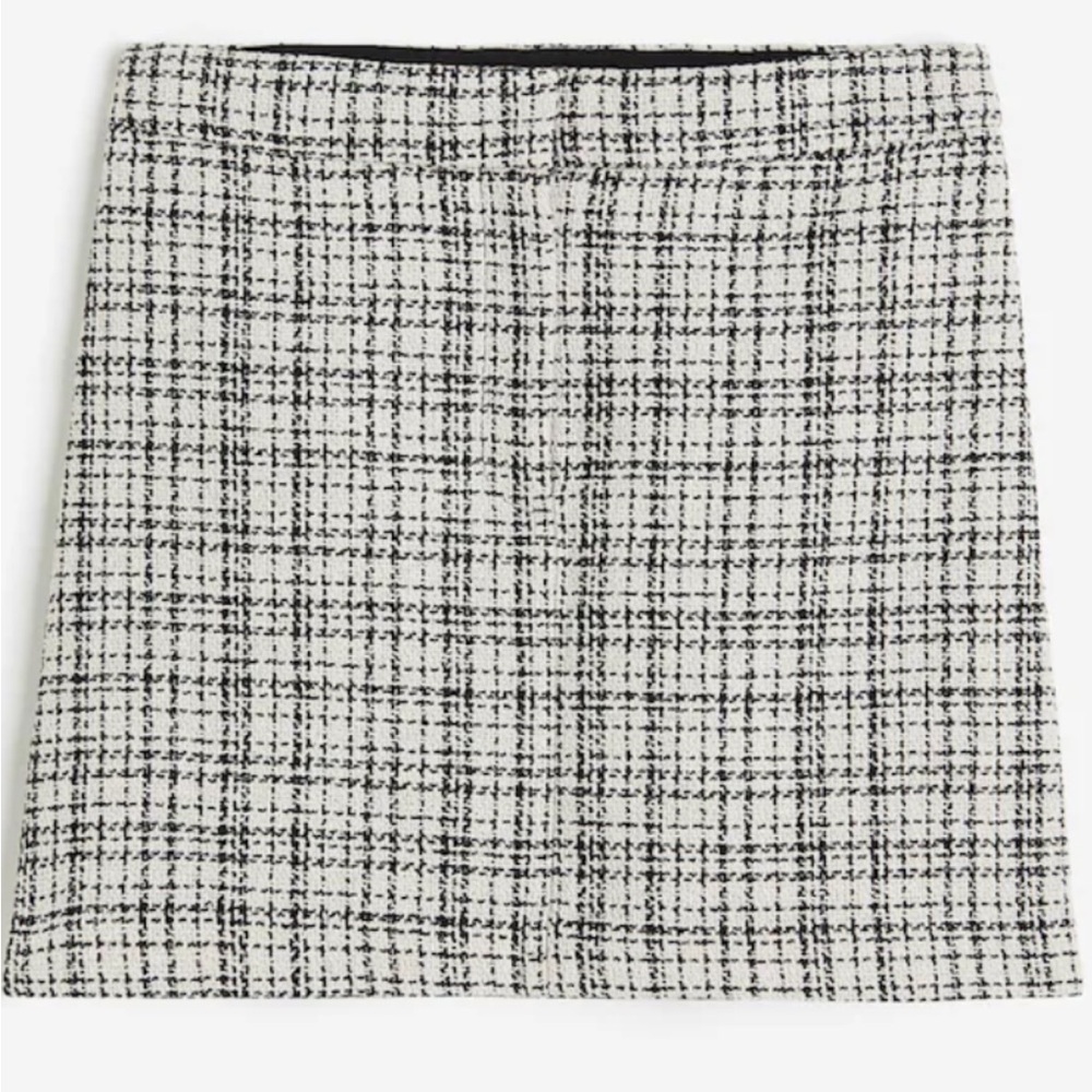 H&M Black and White A-Line Mini Skirt